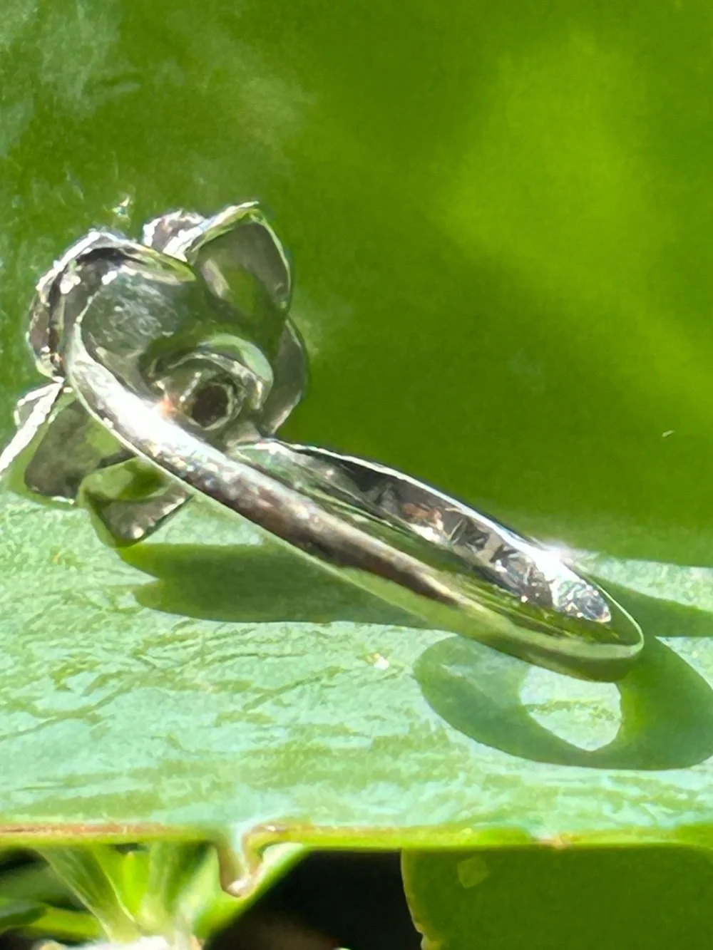 Vintage 14k white gold 0.25-0.30 carat diamond rose flower ring size 5.50